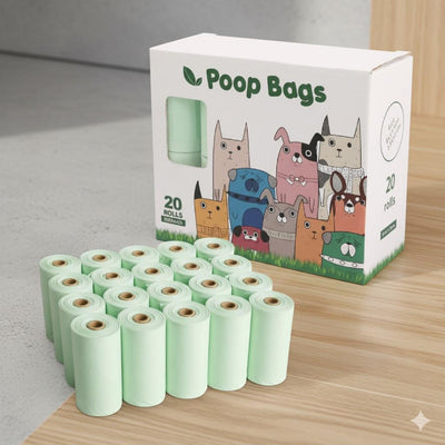 Eco-Friendly Biodegradable Dog Waste Bags – 100% Corn Starch & Plastic-Free | 16 / 20 Rolls
